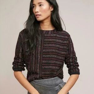 Anthropologie Akemi & Kin Celeste Metallic Striped Sweater - Medium, Women’s